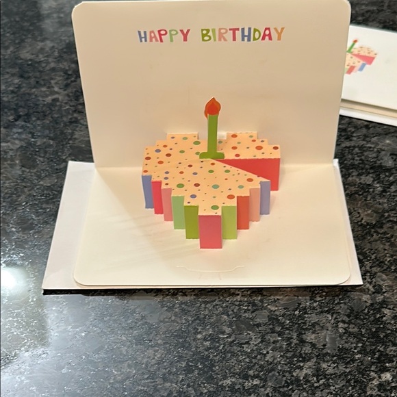 2 Colorful Birthday Pop-Up Cards Set of 2 Pop Up Heart Shaped Cake Card NWT - Picture 8 of 9